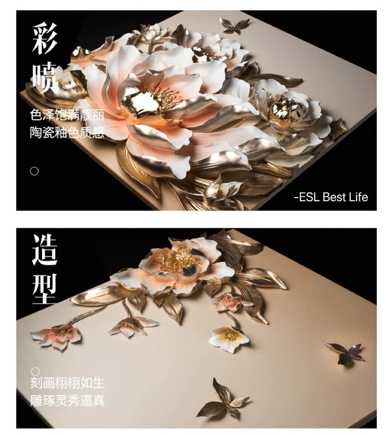 装饰画客厅沙发背景墙现代简约新中式手绘立体浮雕画壁挂